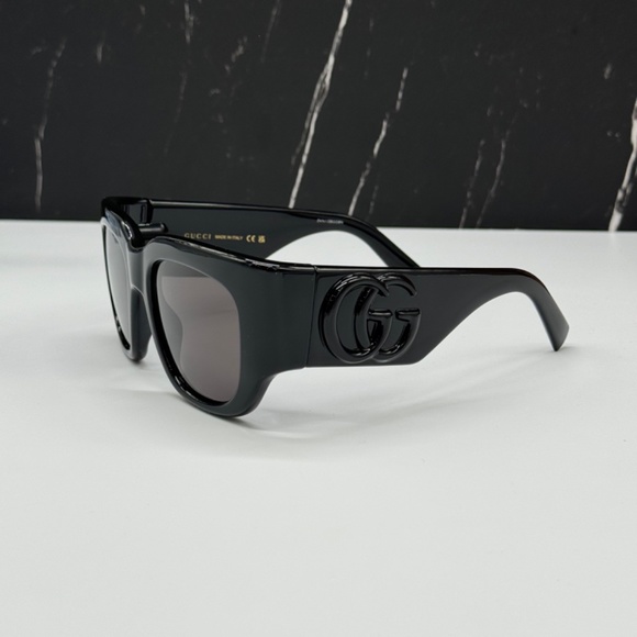 NEW GUCCI OVERSIZED SQUARE WOMEN BLACK SUNGLASSES GUCCI - Picture 6 of 13